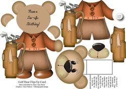 Golf Bear Flip-up Card 3