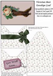 Get Well Victorian Boot Envelope Card