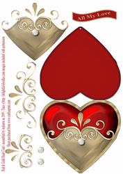 Red & Gold Heart Card