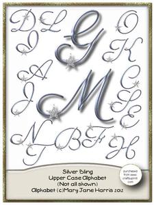 Silver Bling Upper Case Alphabet - Cu4cu