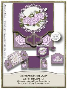 21st Birthday Fold Over Gate Fold Card Kit