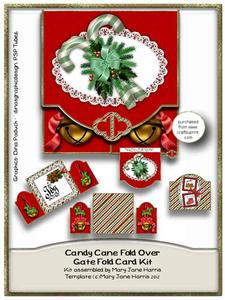 Candy Cane Fold Over Gate Fold Card Kit