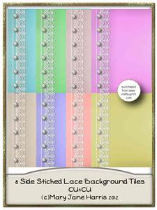 8 Side Stitched Lace Background Tiles - Cu4cu