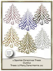 6 Sparkle Christmas Trees - Cu4cu