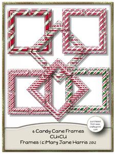 6 Candy Cane Frames - Cu4cu