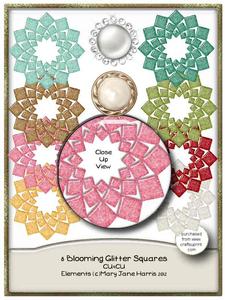 8 Blooming Glitter Squares - Cu4cu