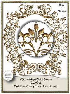 8 Burnished Gold Swirls - Cu4cu