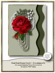 Red Red Rose Card & Envelope Kit