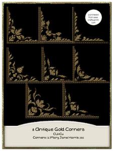 8 Antique Gold Corner Elements - Cu4cu