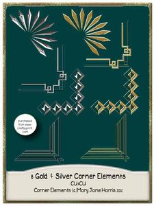 8 Gold & Silver Corner Elements - Cu4cu