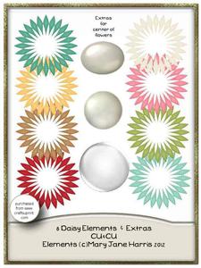 8 Daisy Elements & Extras - Cu4cu