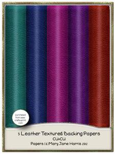 5 Leather Textured Backing Papers - Cu4cu