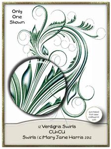 12 Verdigris Swirls - Cu4cu