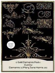 12 Gold Elements Pack 1 - Cu4cu