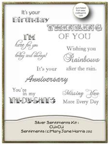 Silver Sentiments Kit 1 - Cu4cu