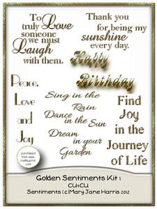 Golden Sentiments Kit 1 - Cu4cu