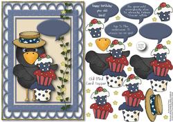 Old Bird Card Topper 1