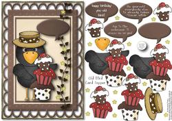 Old Bird Card Topper 2