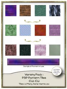 Variety Pack 1 Psp Pattern Tiles- Cu4cu