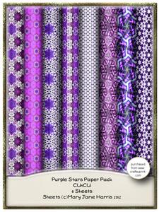 Purple Stars Paper Pack - Cu4cu