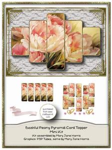 Bashful Peony Pyramid Card Topper Mini Kit 1
