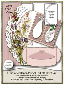 Daisy Scalloped Panel Tri-fold Card Kit