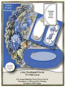 Lilac Scalloped Panel Tri-fold Card