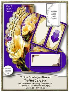 Tulips Scalloped Panel Tri-fold Card Kit