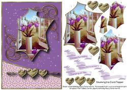 Blushing Iris Card Topper 2