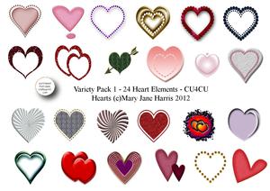 Variety Pack - 24 Heart Elements - Cu4cu