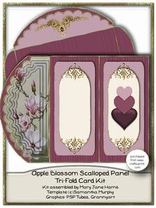 Apple Blossom Scalloped Panel Tri-fold Card Kit