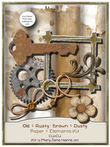 Old & Rusty - Brown & Dusty Paper & Element Kit - Cu4cu