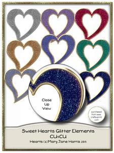 Sweet Hearts Glitter Elements - Cu4cu