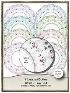 8 Beaded Lace Doilies Style 1 - Cu4cu