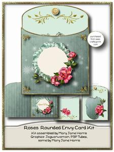 Roses Rounded Envelope Card Kit
