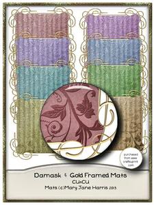Damask & Gold Framed Mats - Cu4cu