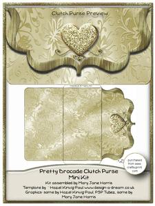 Pretty Brocade Clutch Purse Mini Kit 1
