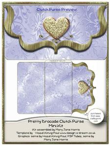 Pretty Brocade Clutch Purse Mini Kit 3