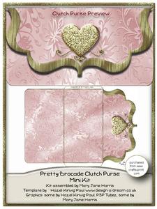 Pretty Brocade Clutch Purse Mini Kit 4