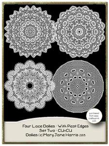 Four Lace Doilies - with Picot Edges Set Two - Cu4cu