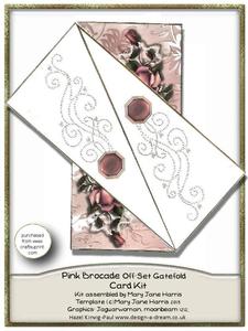 Pink Brocade Off-set Gatefold Card Kit