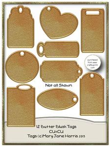 12 Butter Blush Tags - Cu4cu