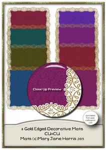 8 Gold Edged Decorative Mats - Cu4cu