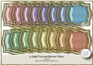 16 Gold Framed Glitter Mats - Cu4cu