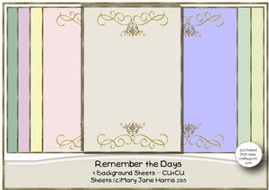 Remember the Days 9 Background Sheets - Cu4cu