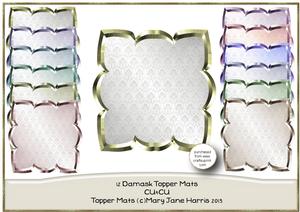 12 Damask Topper Mats - Cu4cu