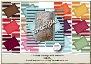 12 Shabby Spring Mat Elements - Cu4cu