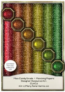 Miss Candy Brads & Matching Papers 1 - Cu4cu