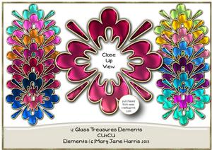 12 Glass Treasures Elements - Cu4cu