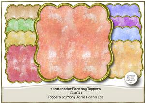 9 Watercolor Fantasy Toppers - Cu4cu
